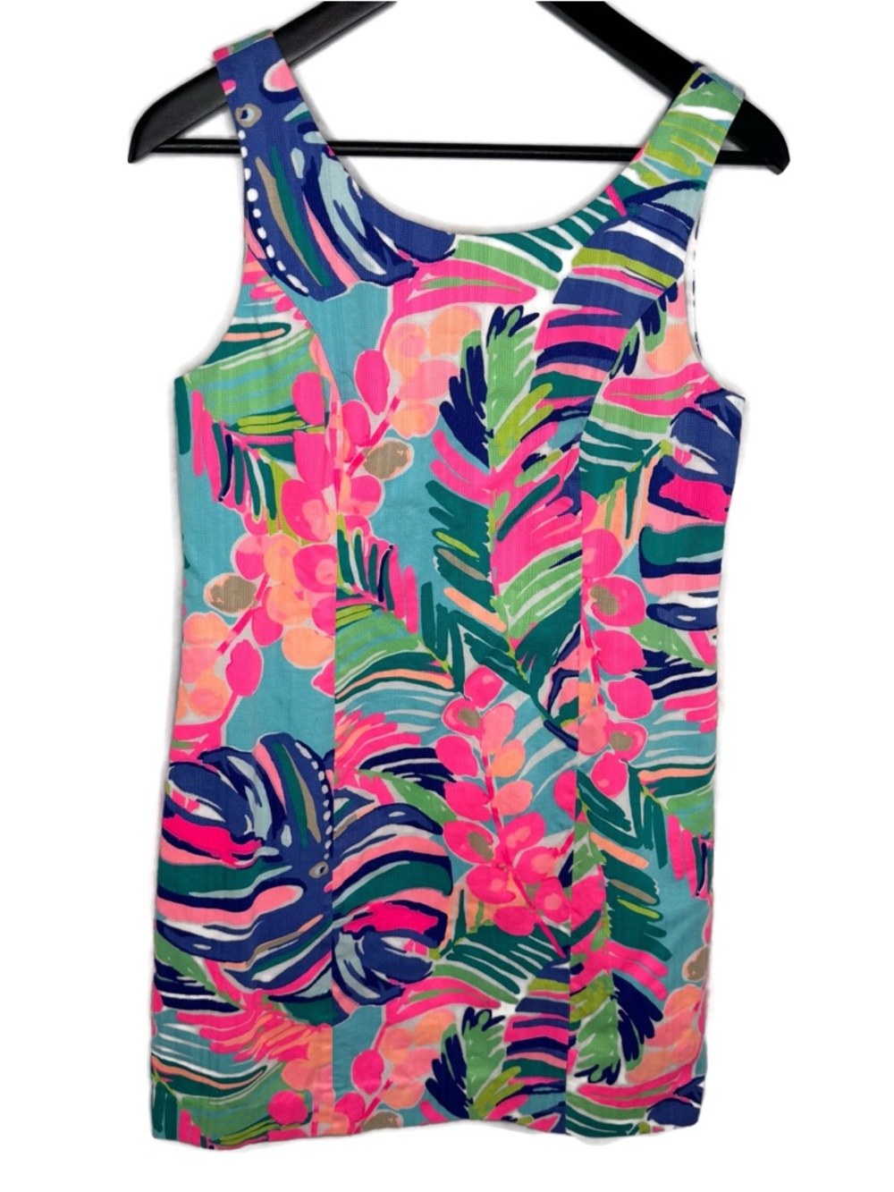 Lilly Pulitzer Cathy Shift Dress Exotic Garden Neon Print size 4 EUC